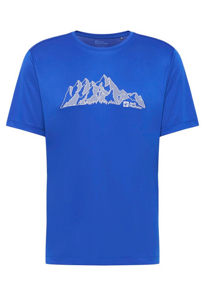 Jack Wolfskin T-Shirt Peak Graphic (atmungsaktiv, schnelltrocknend) blau Herren von Jack Wolfskin