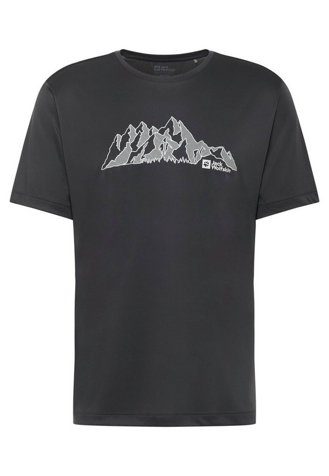 Jack Wolfskin T-Shirt Peak Graphic (atmungsaktiv, schnelltrocknend) phantomgrau Herren von Jack Wolfskin