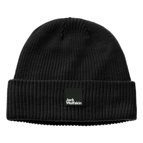 Jack Wolfskin Unisex Herren Damen Mütze Strickmütze Pergamon Beanie, Farbe:Schwarz, Artikel:-6350 Phantom von Jack Wolfskin