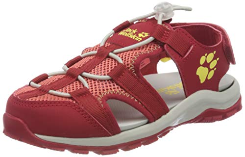 Jack Wolfskin Outdoor Action Sandal K Trekking-& Wandersandalen, Rot (Red/Lemon 2127), 32 EU von Jack Wolfskin