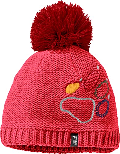 Jack Wolfskin Unisex Kinder Paw Knit Winter-Hut, Tulip Red, S von Jack Wolfskin