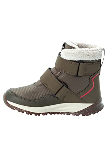 Jack Wolfskin Unisex Kinder Polar Wolf Texapore Mid Vc K, Khaki / Red, 35 EU von Jack Wolfskin