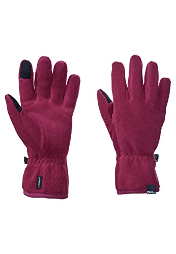 Jack Wolfskin Unisex Kinder Spirit Fleece Handschuhe, Dark Ruby, X-Large von Jack Wolfskin