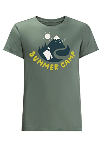 Jack Wolfskin Unisex Kinder Summer Camp T-Shirt, Hedge Green, 140 cm von Jack Wolfskin