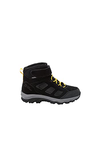 Jack Wolfskin Unisex Kinder Vojo Lt Texapore Mid K, Black / Burly Yellow Xt, 28 EU von Jack Wolfskin