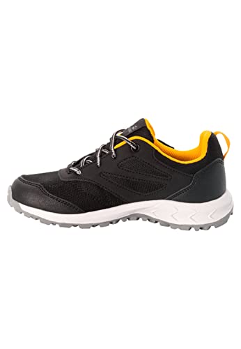 Jack Wolfskin Unisex Kinder Woodland Texapore Low K, Black / Burly Yellow, 30 EU von Jack Wolfskin