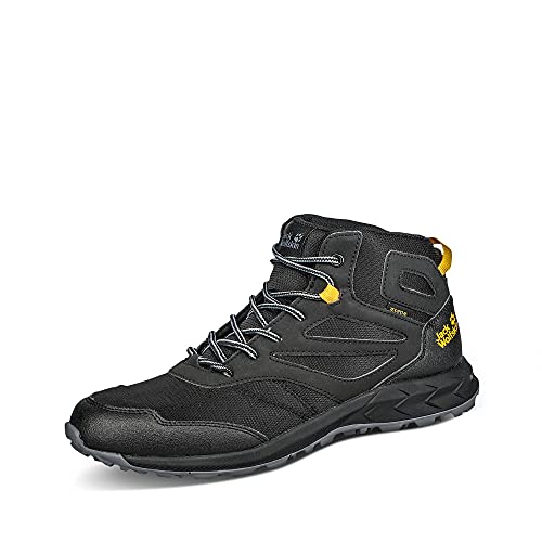 Jack Wolfskin Unisex Kinder Woodland Texapore Mid K, Black / Burly Yellow Xt, 27 EU von Jack Wolfskin