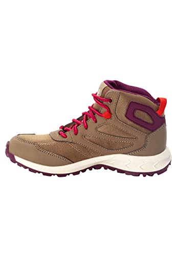 Jack Wolfskin Unisex Kinder Woodland Texapore Mid K, Brown / Pink, 40 EU von Jack Wolfskin