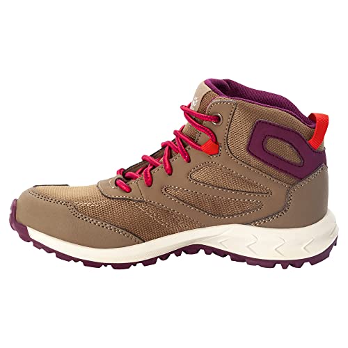 Jack Wolfskin Unisex Kinder Woodland Texapore Mid K, Brown / Pink, 36 EU von Jack Wolfskin