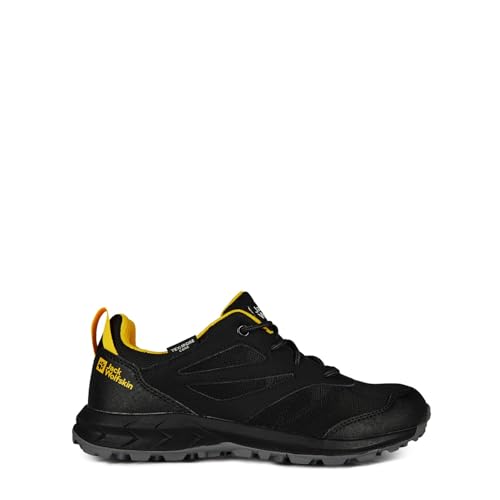 Jack Wolfskin Unisex Woodland Texapore Low K Walking-Schuh, Black/Burly Yellow Xt, 35 EU von Jack Wolfskin