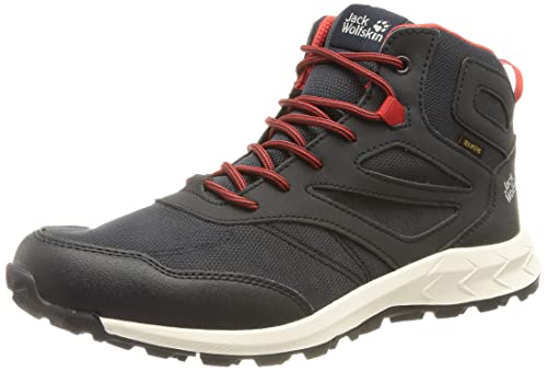 Jack Wolfskin Unisex Woodland Texapore Mid K Walking-Schuh, Night Blue/Red, 35 EU von Jack Wolfskin