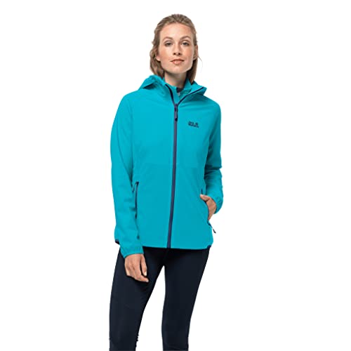 Jack Wolfskin W Go Hike Softshell Colorblock - Elastische winddichte Damen Softshell Jacke, Größe M - Farbe Dark Aqua - von Jack Wolfskin