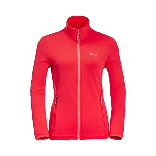 Jack Wolfskin W Peak Grid Fleece Rot - Elastische warme Damen Fleecejacke, Größe XXL - Farbe Tulip Red von Jack Wolfskin