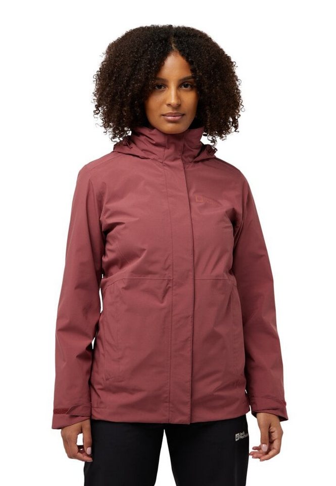 Jack Wolfskin Winterjacke Rotwand 3in1 (Fleece-Futter, wasserdicht) rot Damen von Jack Wolfskin