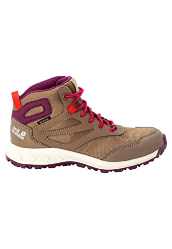 Jack Wolfskin Unisex Kinder Woodland Texapore Mid K, Brown / Pink, 31 EU von Jack Wolfskin