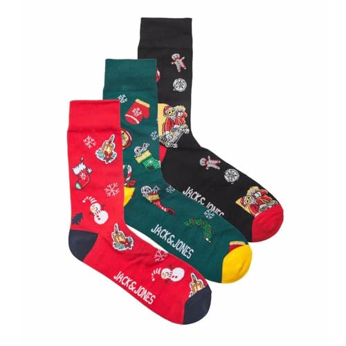 Jack and Jones Unisex Baby X3 Paar Chaussettes Schwarz/Rot/Blau Junior Jack & Jones Xmas Socken, bunt, 33 von Jack and Jones