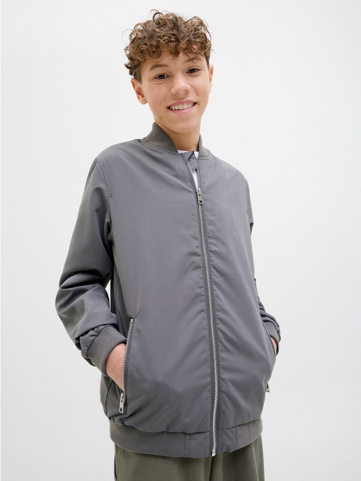 Jack & Jones Junior Bomberjacke JJERUSH windabweisend und pflegeleicht unifarben, modisch, regular fit, Web, Stehkragen von Jack & Jones Junior