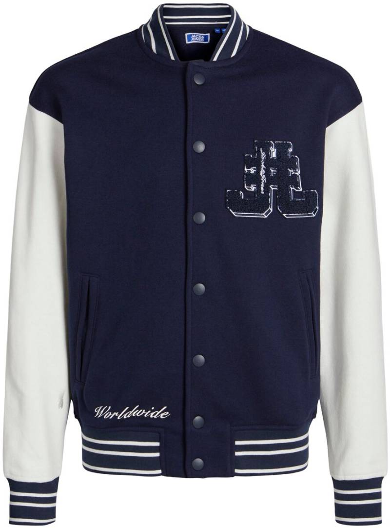 Jack & Jones Junior JORCole Varsity Sweat Cardigan OS JNR Jacke blau weiß in 176 von Jack & Jones Junior