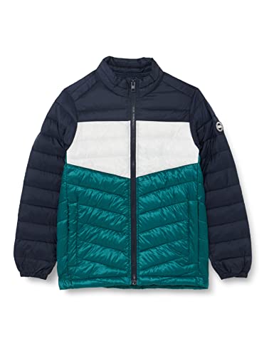 JACK & JONES JUNIOR Jungen JJEHERO Puffer Collar JNR gesteppt, Storm/Detail:Blocked-White/Navy, 164 von JACK & JONES