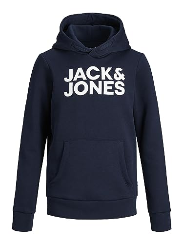 JACK & JONES Jungen Jjecorp Logo Sweat Hood Ss19 Noos Jr Kapuzenpullover, Blau(navy Blazernavy Blazer), 176 EU von JACK & JONES