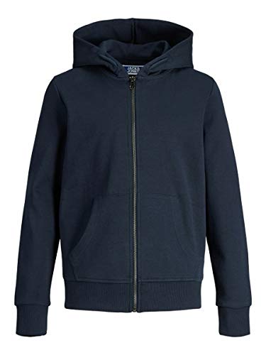 JACK & JONES Jungen Jjebasic Zip Hood Noos Jr Cardigan Sweater, Navy Blazer, 128 EU von JACK & JONES