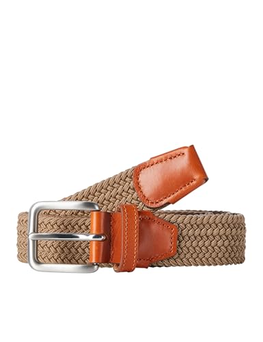 JACK & JONES Herren Gürtel Jacspring Woven Belt Noos, Beige (Incense Incense), 80 von JACK & JONES