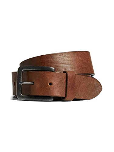 Herren Jack & Jones Basic Ledergürtel JACVICTOR Leather Belt Metallstiftschnalle, Farben:Braun, Größe Gürtel:90 von JACK & JONES