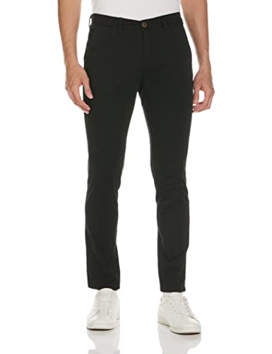 JACK & JONES Slim Fit Stoffhose Bequeme Chino Baumwolle Pants Freizeit Trousers Basic JPSTMARCO JJBOWIE, Farben:Schwarz,Größe-Hosen:W29 L30,Z - Länge L30/32/34/36/38:L30 von JACK & JONES