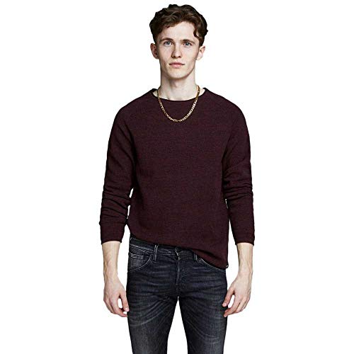 JACK & JONES Herren Strickpullover Rundhals Basic Langarm Sweater Baumwolle Shirt JJEHILL von JACK & JONES