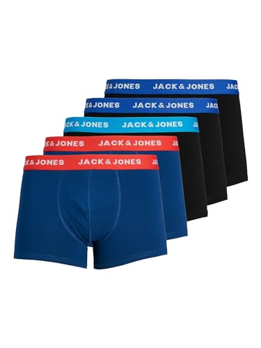 Jack & Jones Herren JacLee Trunks 5 Pack Boxershorts, Blau (Surf The Web Detail: Surft The Web/Estate Blue/Blue Jewel), M EU von JACK & JONES