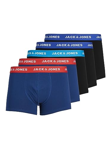 Jack & Jones Herren JacLee Trunks 5 Pack Boxershorts, Blau (Surf The Web Detail: Surft The Web/Estate Blue/Blue Jewel), S EU von JACK & JONES