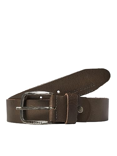 Herren Jack & Jones Ledergürtel JACPAUL Belt Echt Leder Jeans Hosen Gürtel, Farben:Dunkelbraun, Größe Gürtel:105 von JACK & JONES