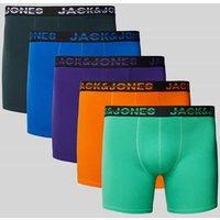 Jack & Jones Plus PLUS SIZE Trunks mit elastischem Label-Bund im 5er-Pack in Gruen, Größe 5XL von Jack & Jones Plus