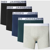 Jack & Jones Plus PLUS SIZE Trunks mit elastischem Label-Bund im 5er-Pack in Mittelgrau Melange, Größe 4XL von Jack & Jones Plus