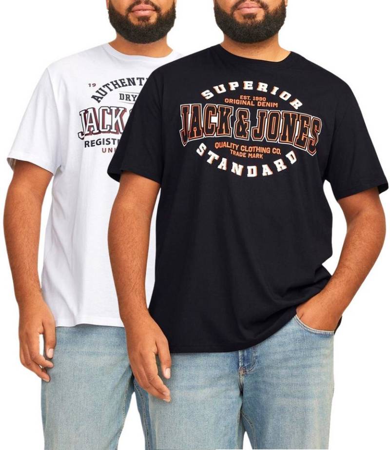 Jack & Jones PlusSize Print-Shirt (2er-Pack) Big Size Übergrößen T-Shirts im Doppelpack von Jack & Jones PlusSize