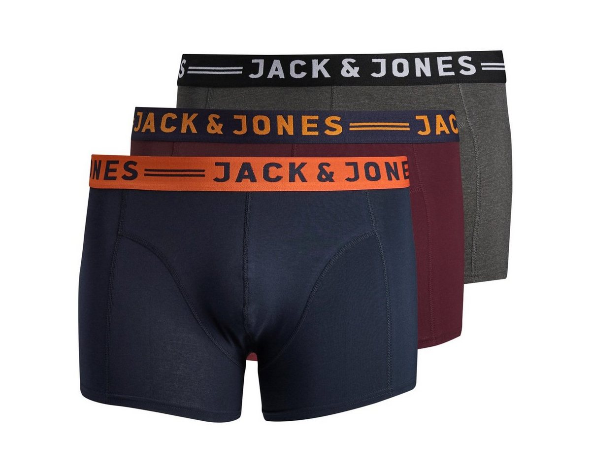 Jack & Jones Plus Retro Pants Große Größen Pants 3er-Pack grau melange/navy/weinrot Jack&Jones (Spar-Pack, 3-St., 3er-Pack) von Jack & Jones Plus