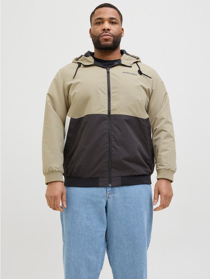 Jack & Jones PlusSize Bomberjacke JJERUSH HOOD BOMBER NOOS PLS mit Logo Schriftzug Jack & Jones PlusSize Bomberjacke JJERUSH HOOD BOMBER NOOS PLS mit Logo Schriftzug von Jack & Jones PlusSize