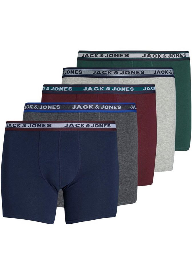 Jack & Jones PlusSize Boxershorts JACOLIVER mit elastischem Bund und Stretch (Packung, 5-St) unifarben, casual, regular fit, Baumwollmischung von Jack & Jones PlusSize