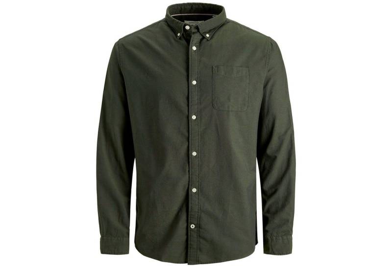 Jack & Jones PlusSize Langarmhemd Jack&Jones XXL Langarmhemd Twill oliv uni JJEOXFORD von Jack & Jones PlusSize