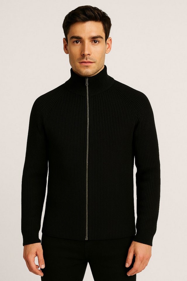 Jack & Jones PlusSize Strickjacke JJPANNEL KNIT ZIP CARDIGAN AW25 PLS von Jack & Jones PlusSize