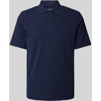 Jack & Jones Premium Polokragen mit Strukturmuster Modell 'CLIFF' in Marine, Größe M von Jack & Jones Premium