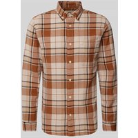 Jack & Jones Premium Regular Fit Freizeithemd mit Button-Down-Kragen Modell 'BLUBROOK' in Cognac, Größe L von Jack & Jones Premium
