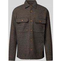 Jack & Jones Premium Comfort Fit Hemdjacke mit Brustpattentaschen Modell 'RAYMOND' in Anthrazit, Größe M von Jack & Jones Premium