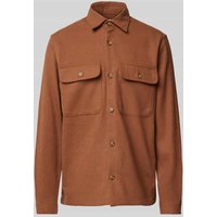 Jack & Jones Premium Comfort Fit Hemdjacke mit Brustpattentaschen Modell 'RAYMOND' in Cognac, Größe XXL von Jack & Jones Premium