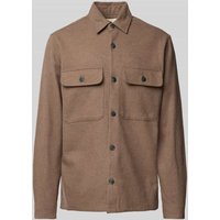 Jack & Jones Premium Comfort Fit Hemdjacke mit Brustpattentaschen Modell 'RAYMOND' in Dunkelgrau, Größe XL von Jack & Jones Premium