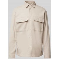 Jack & Jones Premium Comfort Fit Hemdjacke mit Brustpattentaschen Modell 'RAYMOND' in Sand, Größe XXL von Jack & Jones Premium