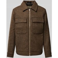 Jack & Jones Premium Regular Fit Hemdjacke mit Reißverschluss Modell 'BLURUSSEL' in Hellbraun, Größe XXL von Jack & Jones Premium