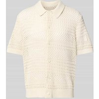 Jack & Jones Premium Regular Fit Strickshirt mit Knopfleiste in Offwhite, Größe L von Jack & Jones Premium