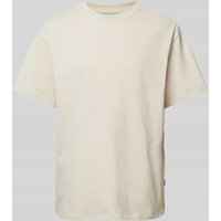 Jack & Jones Premium T-Shirt mit geripptem Rundhalsausschnitt Modell 'HARVEY' in Beige, Größe L von Jack & Jones Premium