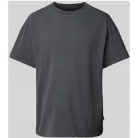 Jack & Jones Premium T-Shirt mit geripptem Rundhalsausschnitt Modell 'HARVEY' in Graphit, Größe XL von Jack & Jones Premium